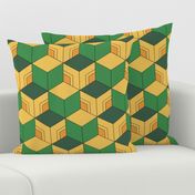Demon-Slaying Giyu Sabito Green, Yellow, Orange Geometric Hexagon Boxes