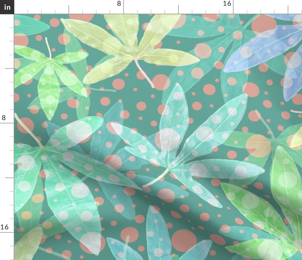 Green Pastel Leaves 