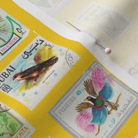 Bird Stamp Pattern Yellow