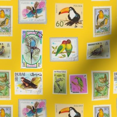 Bird Stamp Pattern Yellow
