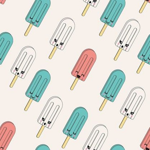 Kawaii ice cream polo pattern - cute cartoon illustration