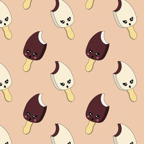 Kawaii Cartoon Ice cream illustration - seamless vector design