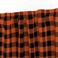 1" Orange and Black Buffalo Check