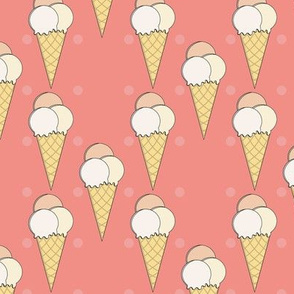 Ice cream cone pattern in pink and white