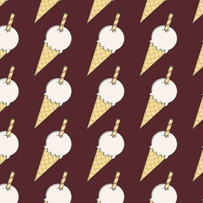 Ice cream cone pattern in brown and white