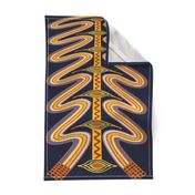 Serpent Tea Towel - Yellow Orange 