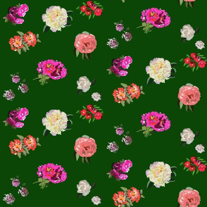 Painted Rose Garden on Green by DulciArt, LLC