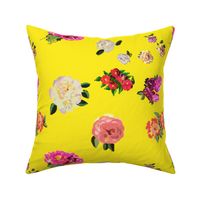 Painted Rose Garden on Yellow by DulciArt, LLC