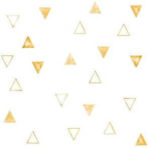 Honey Orange Watercolor Geometric Triangles // White