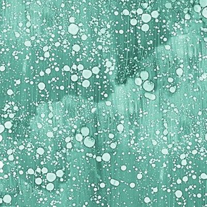 rain splatter in turquoise and cool forest green