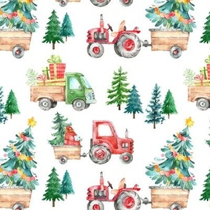Christmas Tractor Parade // White