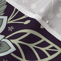 Pretty Purple & Sage Green Floral Pattern