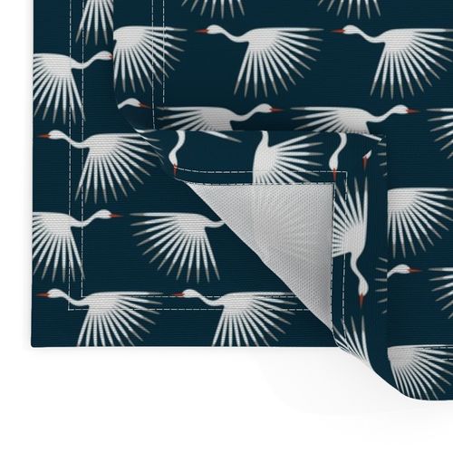 Art Deco Cranes - Midnight - Smaller