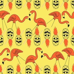 Halloween Mingos and Pinapple Lanterns- Yellow