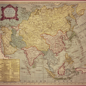 Antique map of Asia, large
