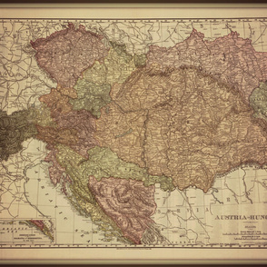 Antique map of Austria and Hungary, large