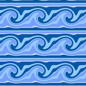 Ocean Blue Wave Stripes
