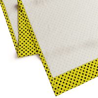 black distresed polka dots on yellow