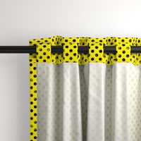 black distresed polka dots on yellow