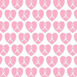 cancer ribbons in hearts pink