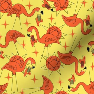 Halloween Flamingos- Yellow