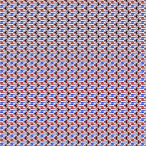 Horizontal tiny Simple Rosettes in red white and blue