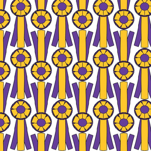 Simple Rosettes in purple and gold