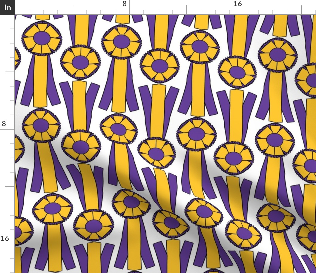 Simple Rosettes in purple and gold