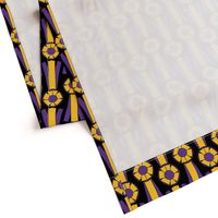 Simple Rosettes in purple and gold on black