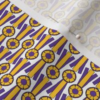 Horizontal tiny Simple Rosettes in purple and gold