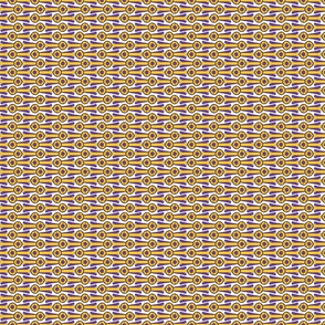 Horizontal tiny Simple Rosettes in purple and gold