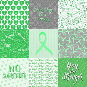 cancer cheater quilt 6 in squares green