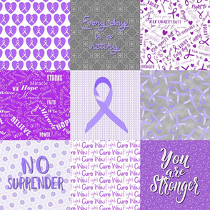 cancer cheater quilt 6 in squares purple