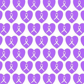 ribbons in hearts purple