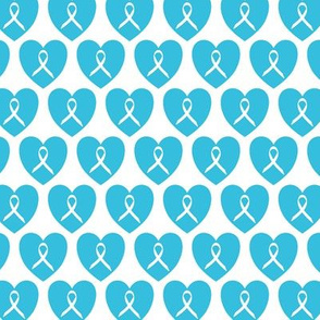 ribbons in hearts teal