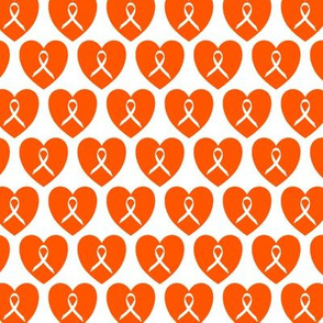 ribbons in hearts orange