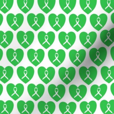 ribbons in hearts green