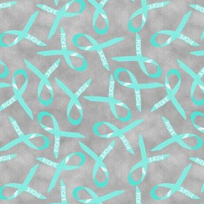 hope awareness ribbon scattered ditsy teal