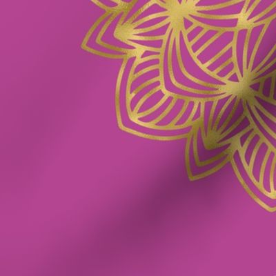 Gold Mandala on Lilac Pink