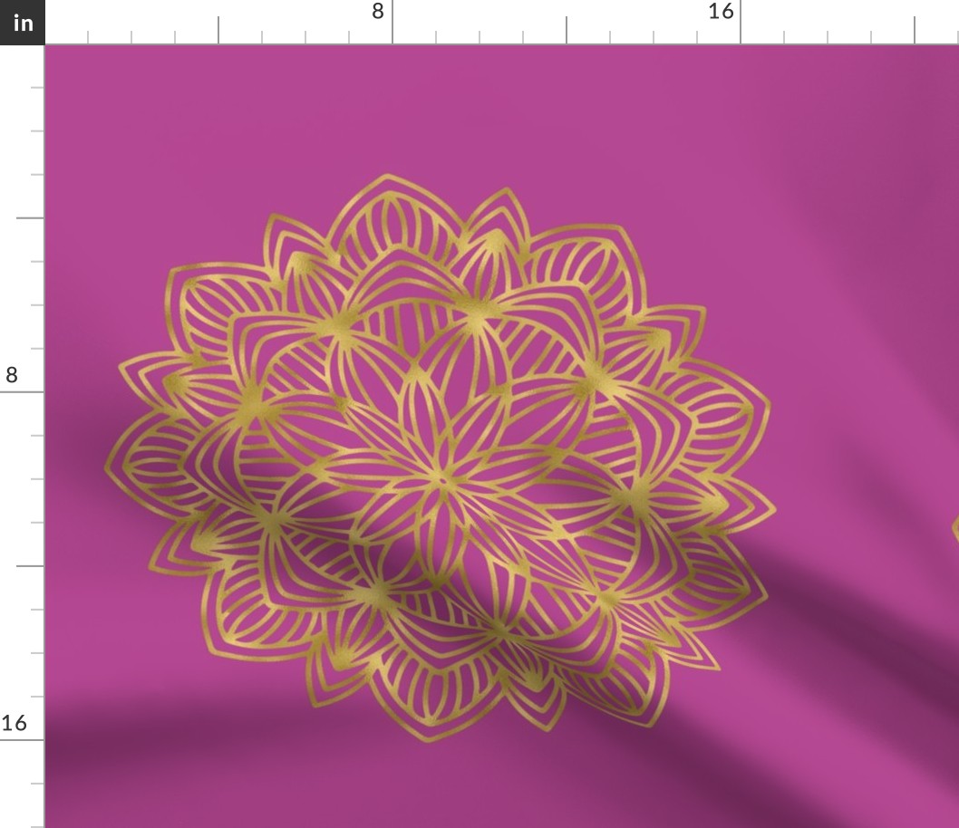 Gold Mandala on Lilac Pink