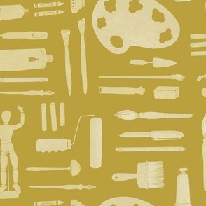 Arts & crafts supplies in mustard