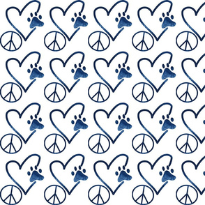Peace Love Dog Blue