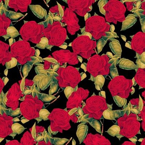 Red Roses On Black