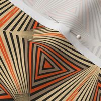 Repeating Triangles Fans in Gold Orange and Tan