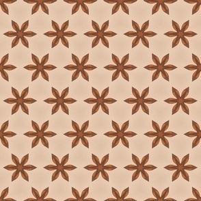 Quilting in Brown Design No 14 Flower Polka Dots