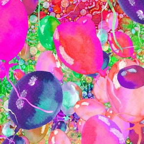 large scattered summer yummy balloons PINK GREEN PSMGE