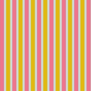 Sweet Shop Vertical Stripes (#13) - Narrow Ribbons of Misty Morning Blue with Summer Sun Yellow and Summer Candy Pink 