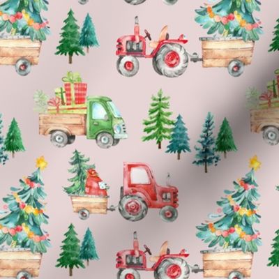 Christmas Tractor Parade // Oyster Pink