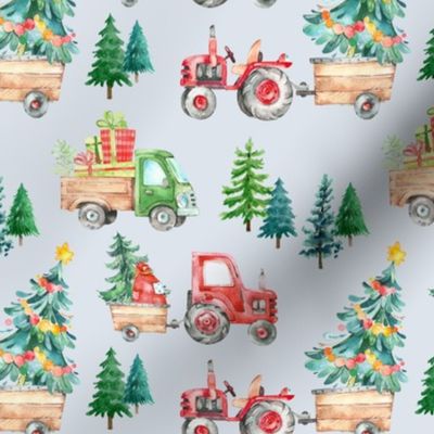 Christmas Tractor Parade // Pale Gray