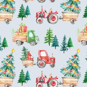 Christmas Tractor Parade // Pale Gray
